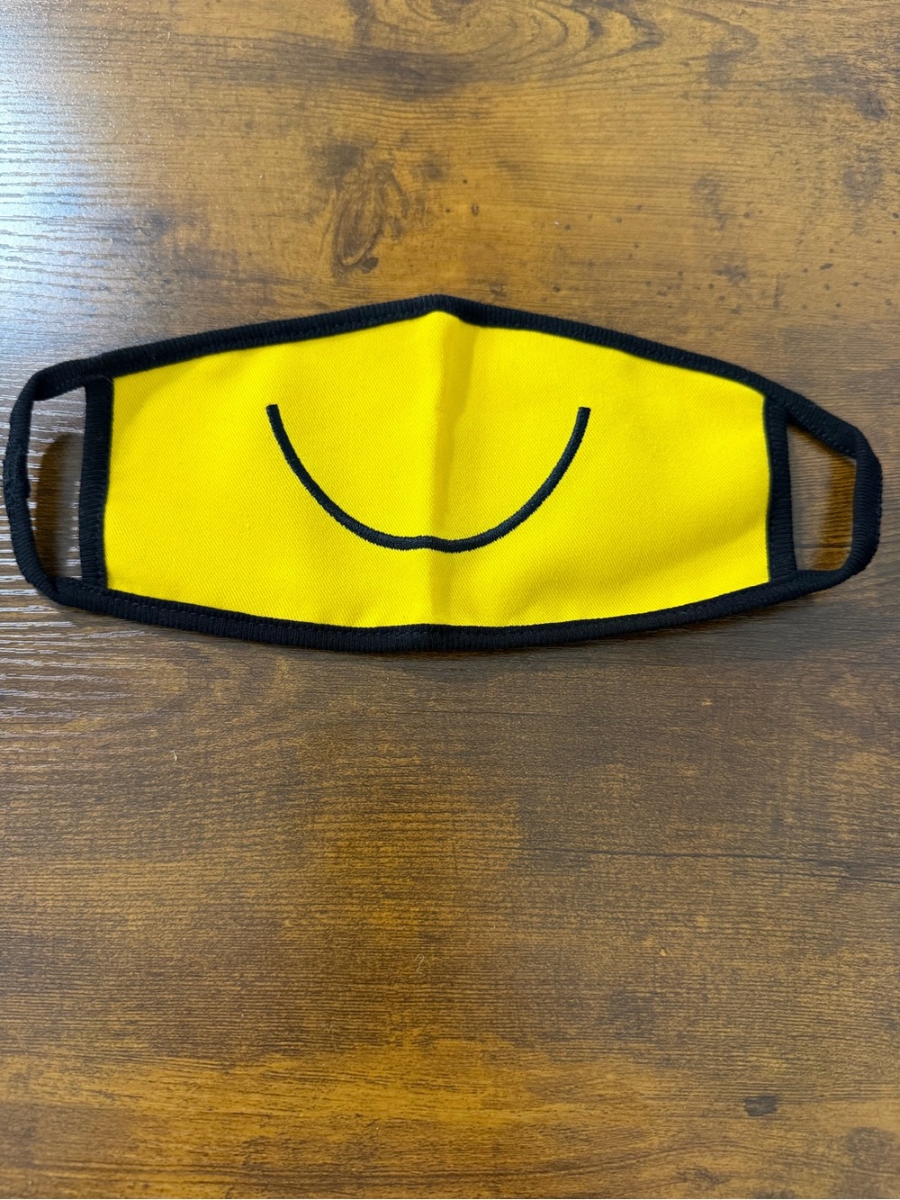 Yellow  Smiley Face Mask with Black Trim